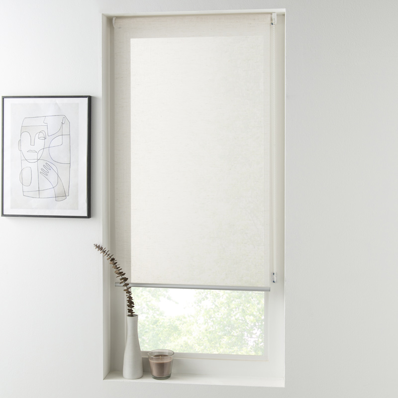 Store enrouleur étamine imitation lin beige beige 32x175cm L